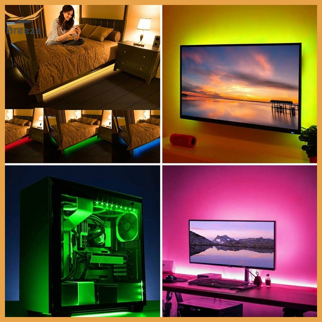 Dây Đèn Led Usb 5050 Rgb Nhiều Màu Chống Nước Kèm Điều Khiển Từ Xa