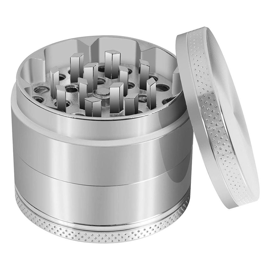 Metallic Spice Grinder CoWalkers Herb Spice Grinder With Pollen Catcher,
