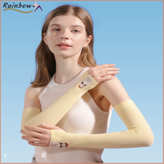 1 Cặp Ống Tay Áo Bằng Lụa Lạnh Chống Tia Cực Tím In Họa Tiết Hoạt Hình Dành Cho Hoạt Động Ngoài Trời