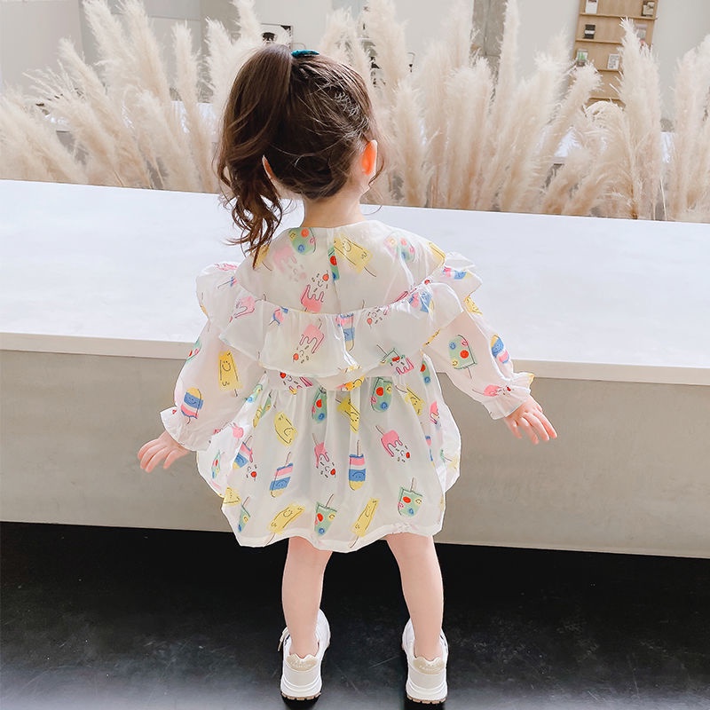 Áo Khoác Chống Nắng Thoáng Khí Thời Trang Mùa Hè Cho Bé Gái