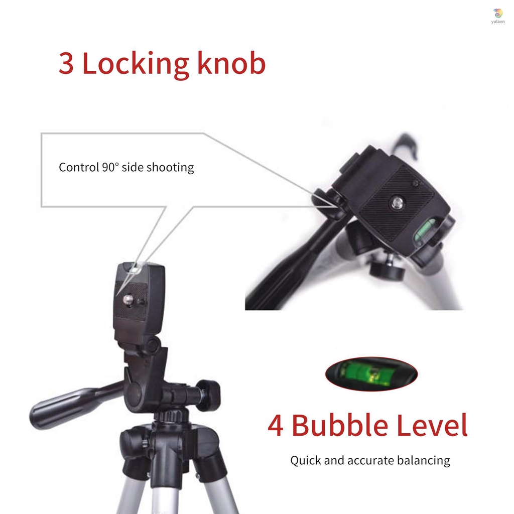 Giá Đỡ Ba Chân 3 Chiều Trọng Lượng Nhẹ 40.7 Inch Bằng Hợp Kim Nhôm Ốc Vít 1 / 4 Inch 1.5kg / 3.3lb Cho Máy Ảnh DSLR