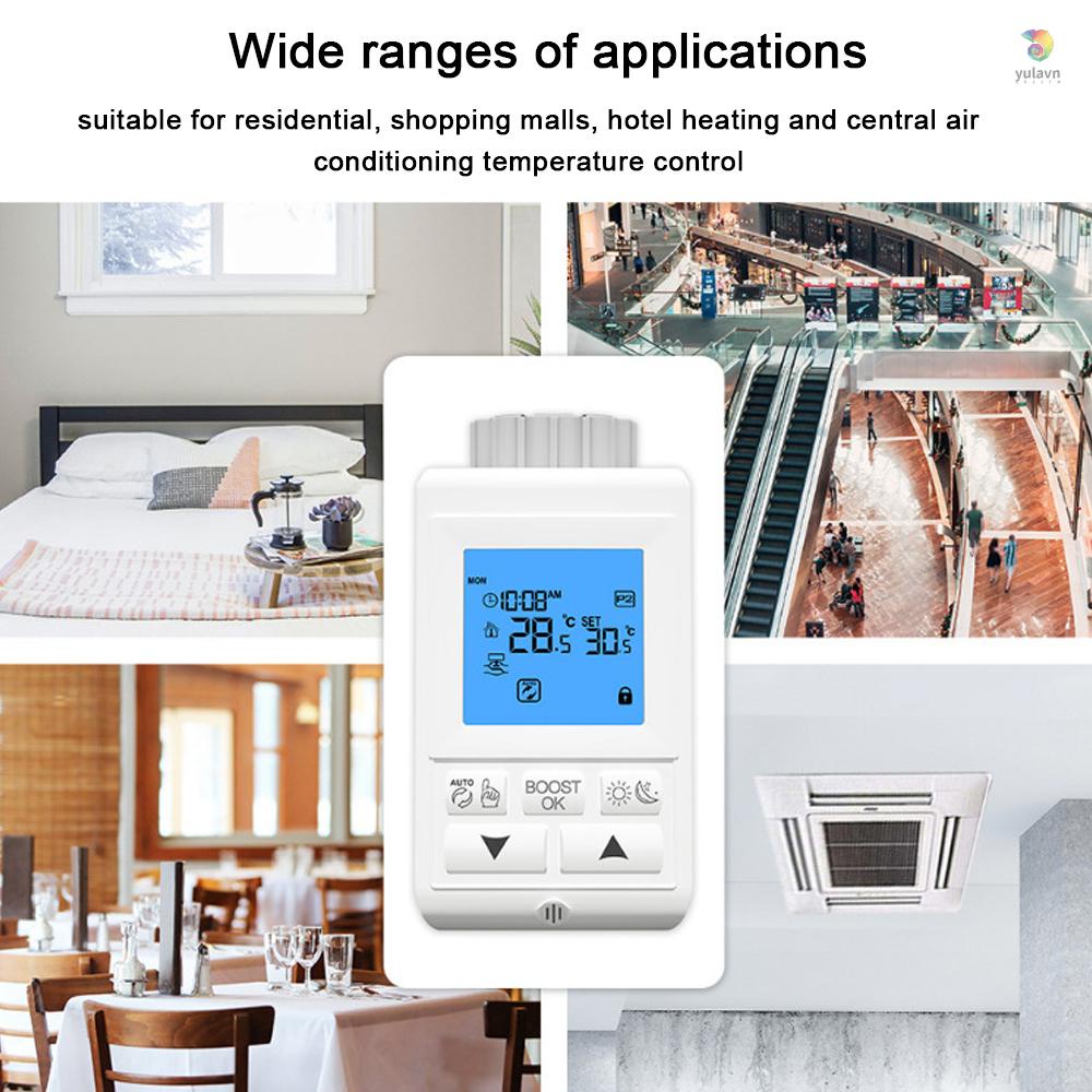 Van Tản Nhiệt TRV Điều Khiển Nhiệt Độ Thông Minh yala) Tuya Zigbee Màn Hình LCD