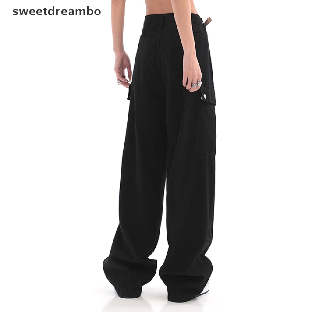 Quần baggy Ống Rộng Lưng Cao Phong Cách hip hop Đường Phố harajuku Thời Trang Mùa Hè 2023 Cho Nữ