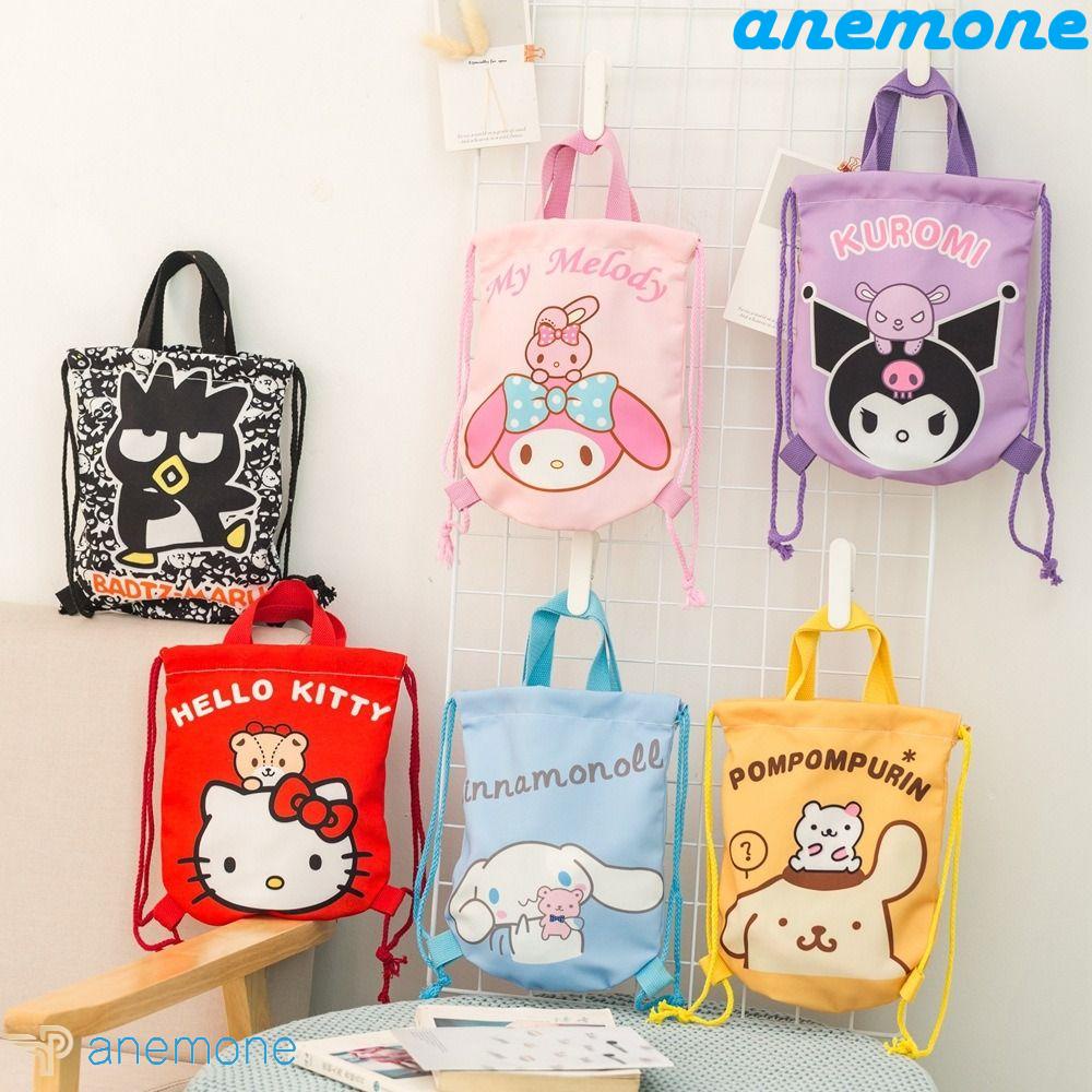 Ba Lô Dây Rút Bằng Vải Bạt In Hoạt Hình Melody Cinnamoroll Dành Cho Trẻ Em