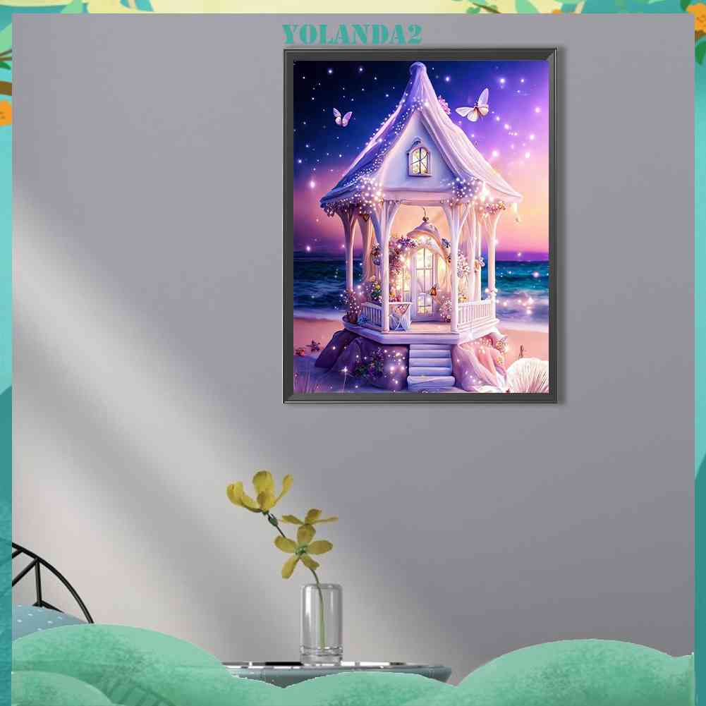 Tranh Đính Đá Kim Cương Toàn Bộ 5D DIY Hình Lâu Đài