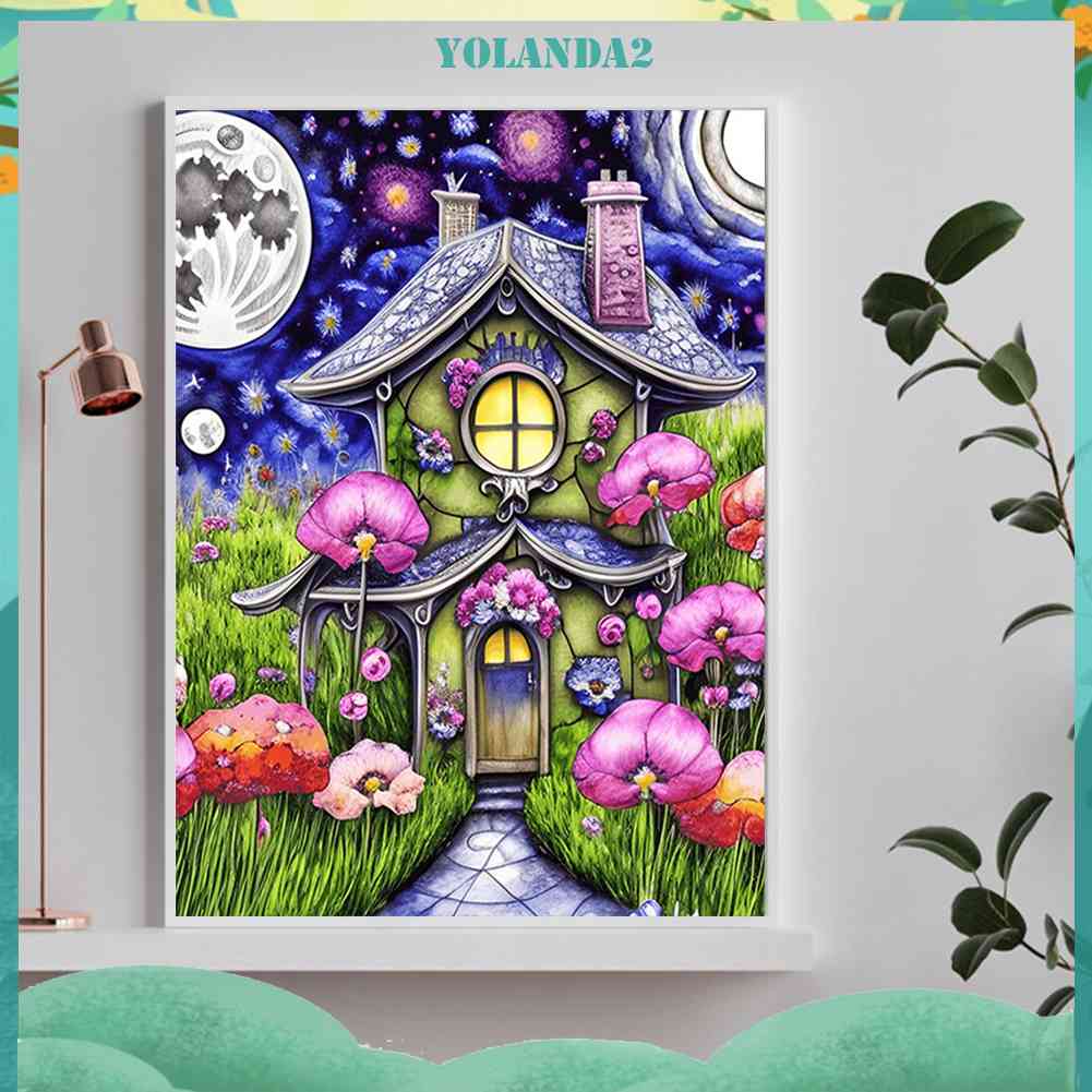 Tranh Đính Đá Kim Cương Toàn Bộ 5D DIY Hình Vẽ Ngôi Nhà