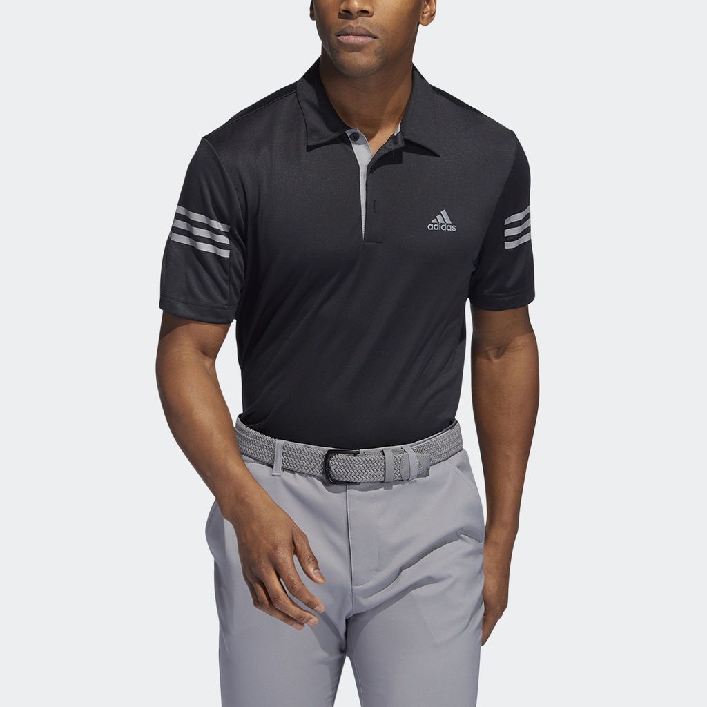 Adidas Đánh gôn Áo Polo 3 Sọc Nam Đen HC5351