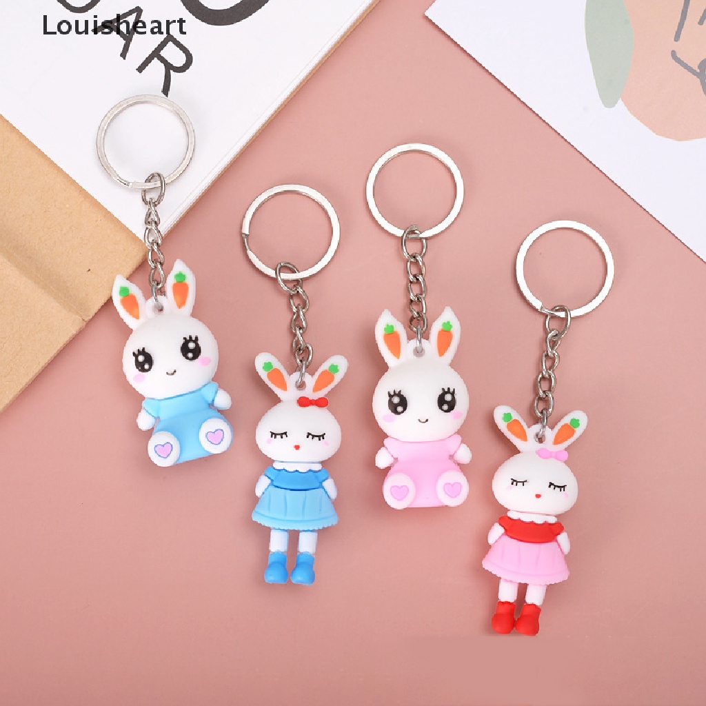 Móc Khóa Hình Thỏ Hồng Louisheart Dễ Thương Dành Cho Cặp Đôi TFG