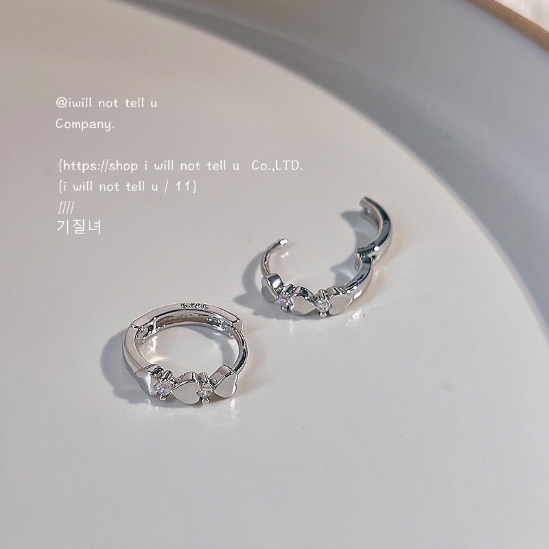 Bông Tai Mạ Bạc Hình Trái Tim Đính Đá Thời Trang 2023 Dành Cho Nữ