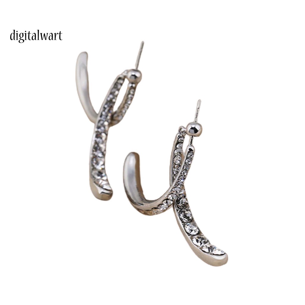 Kỹ Thuật Số| 1 Đôi Bông Tai Hợp Kim Dáng Dài Đính Đá Tinh Xảo Cho Nữ