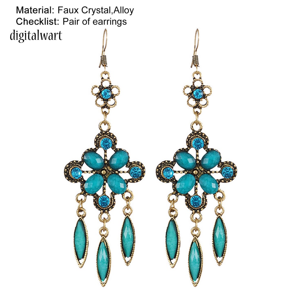 Kỹ Thuật Số| 1 Đôi Bông Tai Hợp Kim Dáng Dài Chống Rỉ Sét Phong Cách Vintage Sáng Tạo Cho Nữ