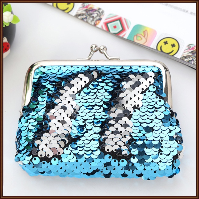 Túi Đựng Dây Cáp Dữ Liệu / Tai Nghe Mini Họa Tiết Kẻ Sọc Đính Kim Sa Lấp Lánh Thời Trang Cho Nữ