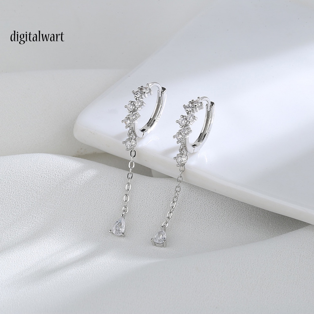 Kỹ Thuật Số| 1 Khuyên Tai Tua Rua Hình Giọt Nước Đính Đá Zircon Thời Trang Dự Tiệc Cưới