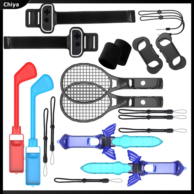 Bộ Phụ Kiện Thể Thao 12 Trong 1 Gồm Tay Cầm Và Dây Đeo Cổ Tay Tương Thích Với Switch