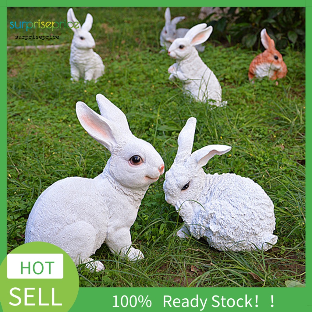 Đồ trang trí Thỏ Mini Bằng Nhựa Resin Chống Phai Màu Trang Trí Sân Vườn