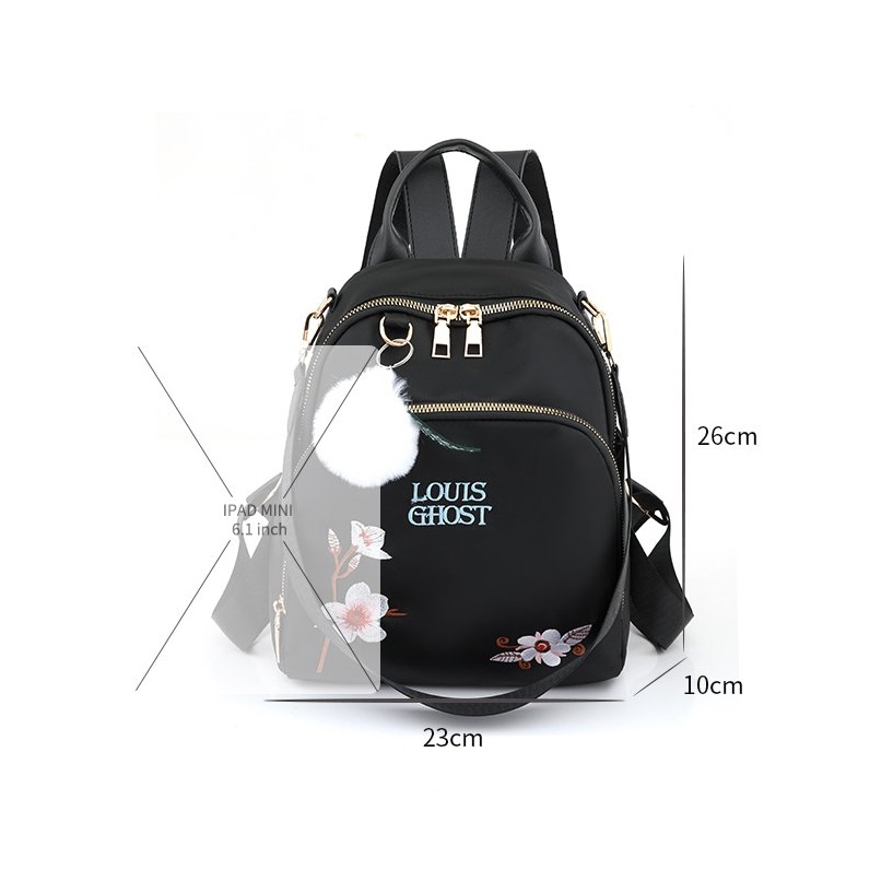 Ba Lô Vải Oxford Thêu Họa Tiết Phong Cách Hàn Quốc Thời Trang Cho Nữ