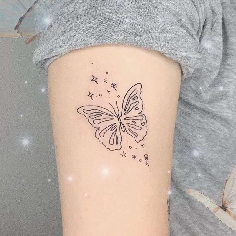 Set 10 Hình Xăm Dán Tạm Thời Chống Nước Hình Bướm Thanh Lịch Cho Nữ