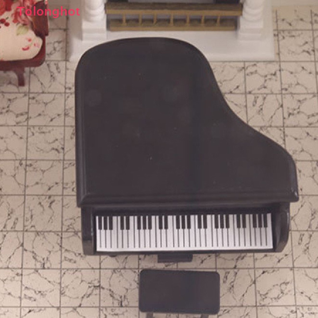 Mô Hình Đàn Piano Trắng Đen Tỉ Lệ 1: 12 Trang Trí Nhà Búp Bê