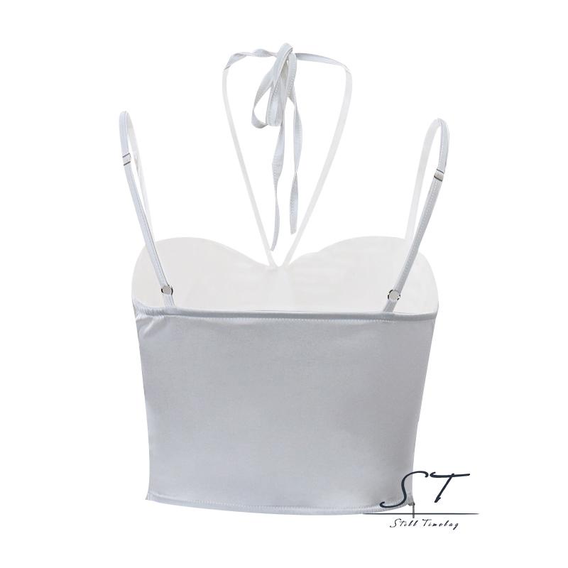 Áo Hai Dây Màu Trơn Đính Đá Kim Loại CY03 Cho Nữ