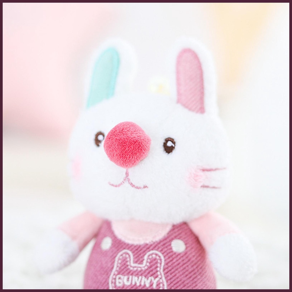 Móc Khóa Thỏ Nhồi Bông Mặt Cười Dễ Thương