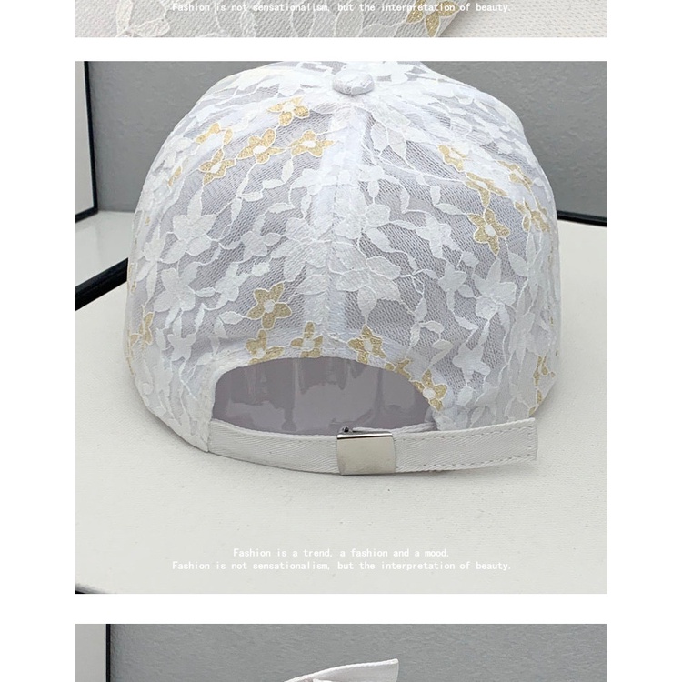 Mũ Lưỡi Trai Chống Nắng Phối Ren Đính Đá Phong Cách Hàn Quốc Thời Trang Xuân Hè Cho Nữ