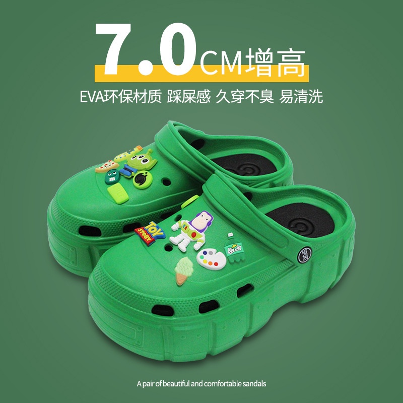 Dép cross bánh mì nữ sandal 7cm Đáy dày chống trượt chống nước Phim hoạt hình dễ thương