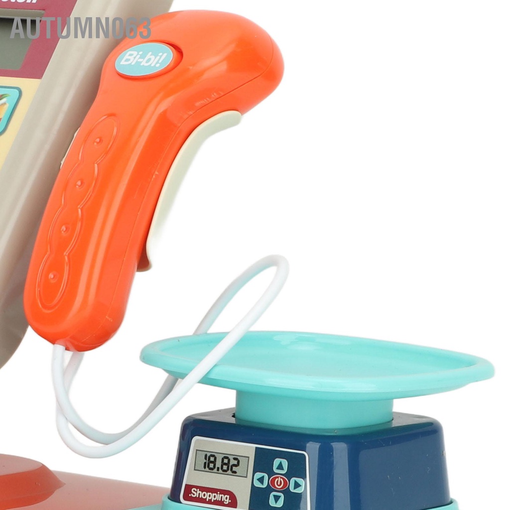 Autumn063 Đồ chơi thu ngân có âm thanh điện tử Máy tính tiền Playset Quà tặng sinh nhật cho trẻ mới biết đi