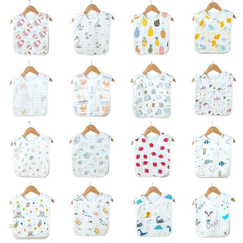 Yếm Ăn Cotton Mềm Mại In Họa Tiết Hoạt Hình Đáng Yêu Cho Bé