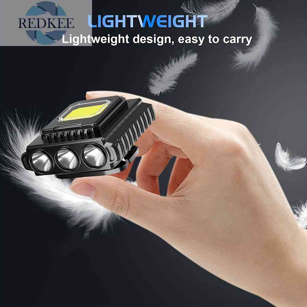Đèn LED COB Cổng Sạc USB Kẹp Mũ Lưỡi Trai Có Thể Điều Chỉnh Cho Hoạt Động Ngoà