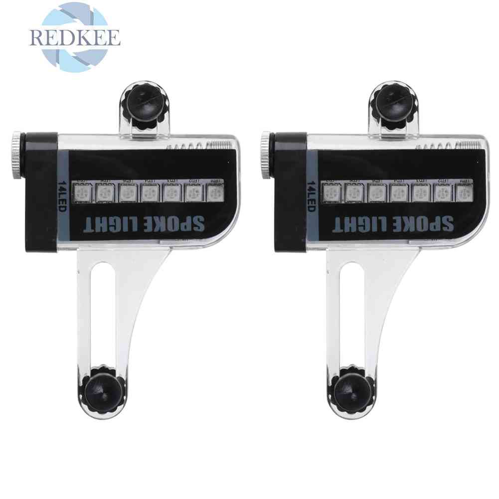 Set 2 Đèn Led 14 Bóng Chống Thấm Nước Gắn Căm Xe Đạp Leo Núi