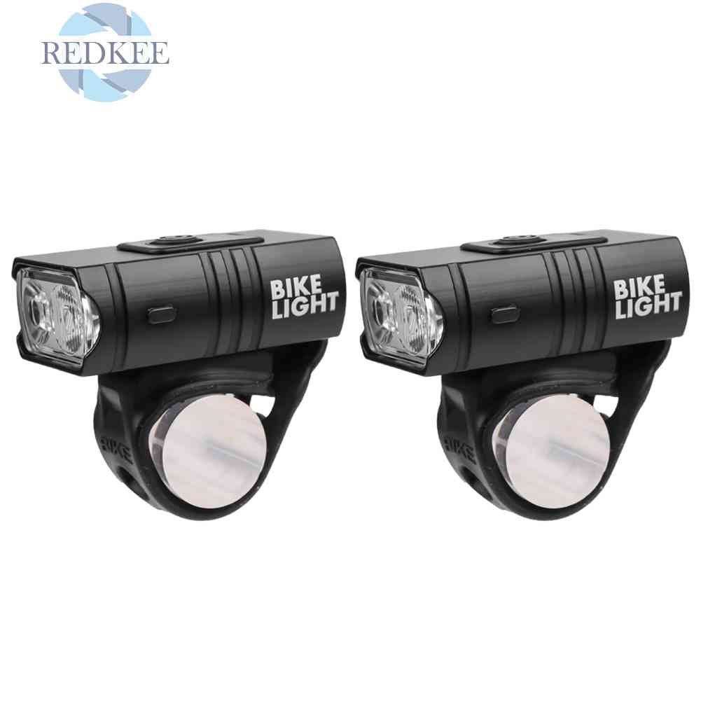 2 Đèn Pha LED 2xT6 Mini Có Thể Sạc Lại Bằng Cổng USB Cho Xe Đạp Leo Núi