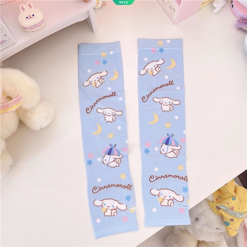 1 Cặp Găng Tay Chống Nắng Chống Tia Uv Hình Sanrio Cinnamoroll Hello Kitty Dễ Thương Dành Cho Bé Gái