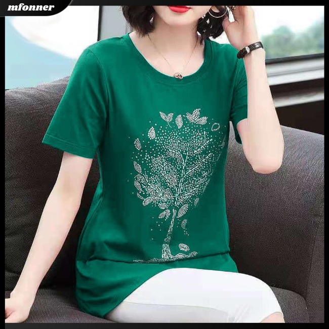 Áo Thun Tay Ngắn Cổ Tròn Màu Sắc Đơn Giản Cho Nữ