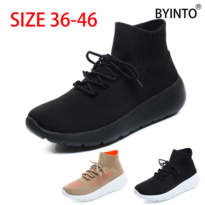 Giày Thể Thao Cổ Cao Đế Mềm Siêu Nhẹ Phối Lưới Thoáng Khí Size Lớn 36-46 Thời Trang Cho Nam Và Nữ