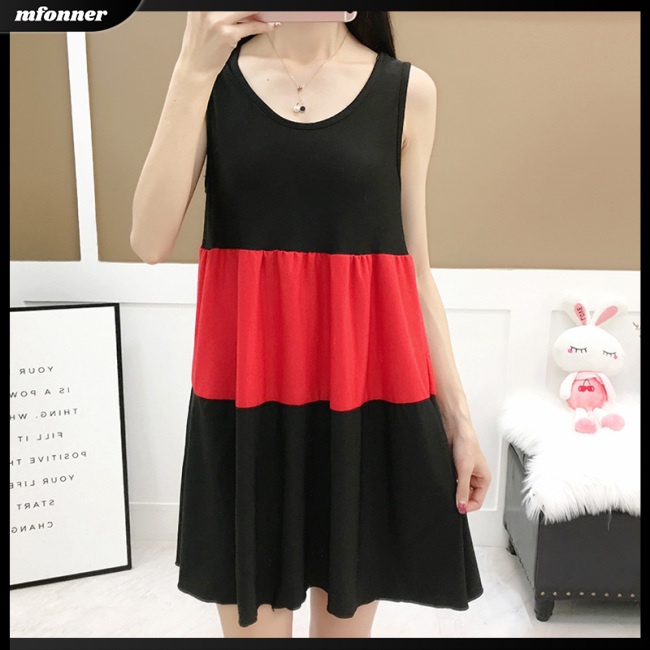 Đầm Không Tay Dáng Rộng Nhiều Lớp Màu Sắc Thời Trang Mùa Hè Dành Cho Nữ
