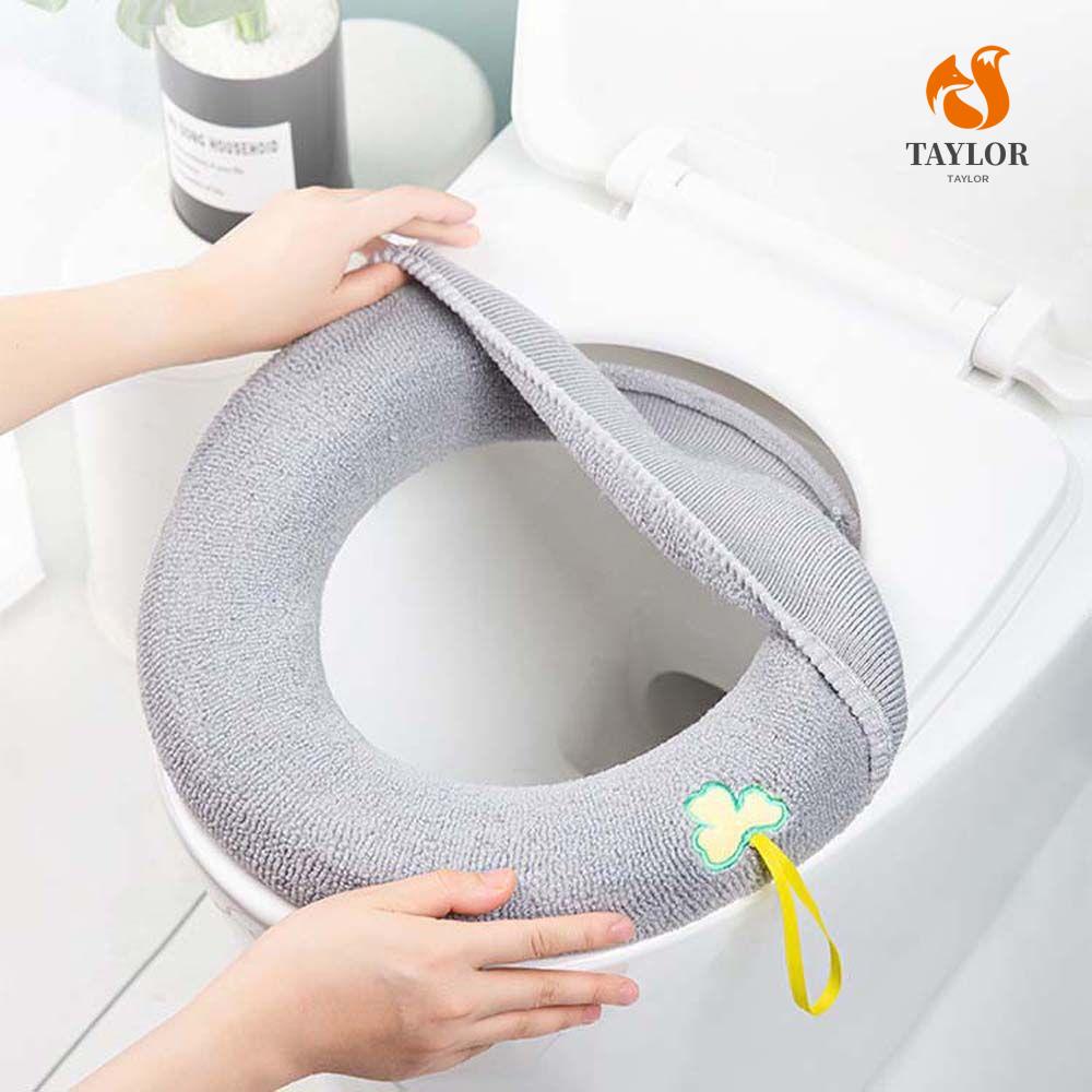 Tấm lót bồn cầu bằng vải bông mềm mại ấm áp nhiều màu tùy chọn cao cấp