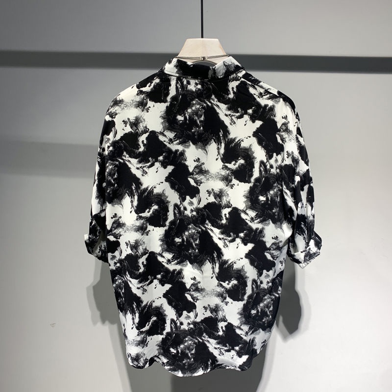 Áo Sơ Mi Ngắn Tay In Họa Tiết Phong Cách Retro Anh Quốc Mẫu Mới 2023 Thời Trang Mùa Hè Dành Cho Nam