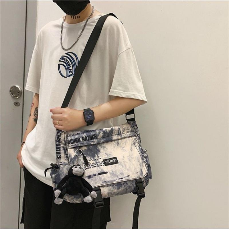 Túi đeo chéo nam nữ đi học đi chơi vải canvas size to, túi ulzzang đeo vai unisex thời trang rẻ đẹp OLUKA TĐV075