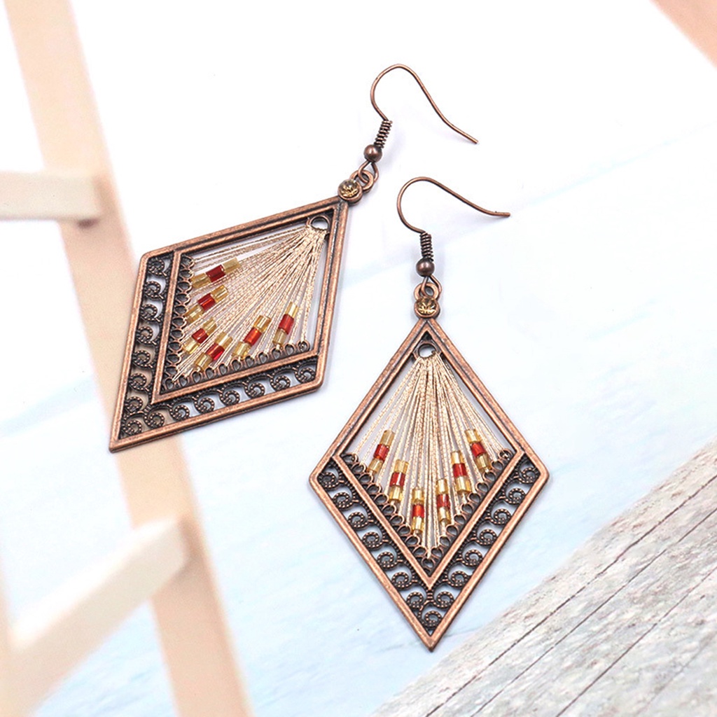 1 Đôi Bông Tai Móc Hình Giọt Nước Thoải Mái Phong Cách Bohemian