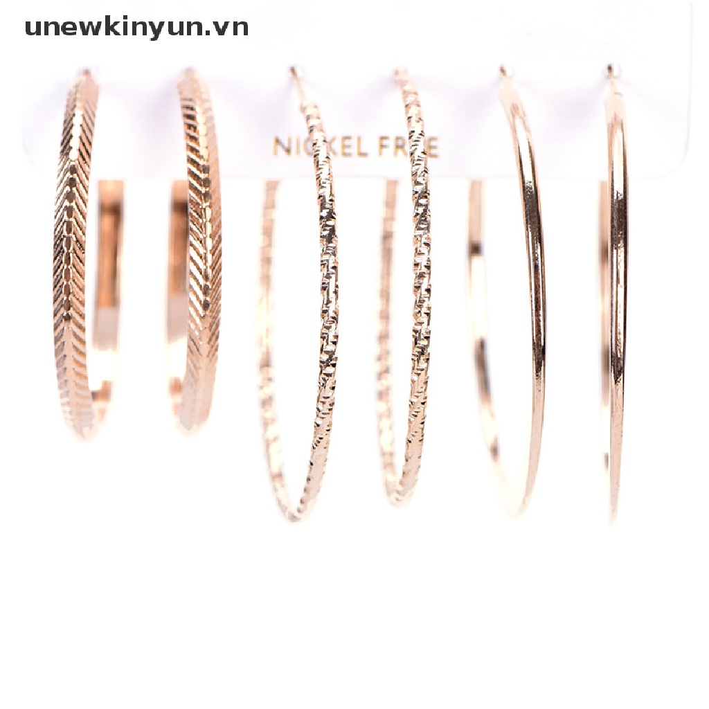 Set 6 Đôi Khuyên Tai Đính Đá Thời Trang Thanh Lịch Dành Cho Nữ