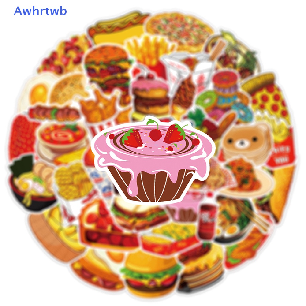 Bộ 50 Miếng Dán Trang Trí Vali Ván Trượt Laptop Họa Tiết Hoạt Hình Graffiti Mới