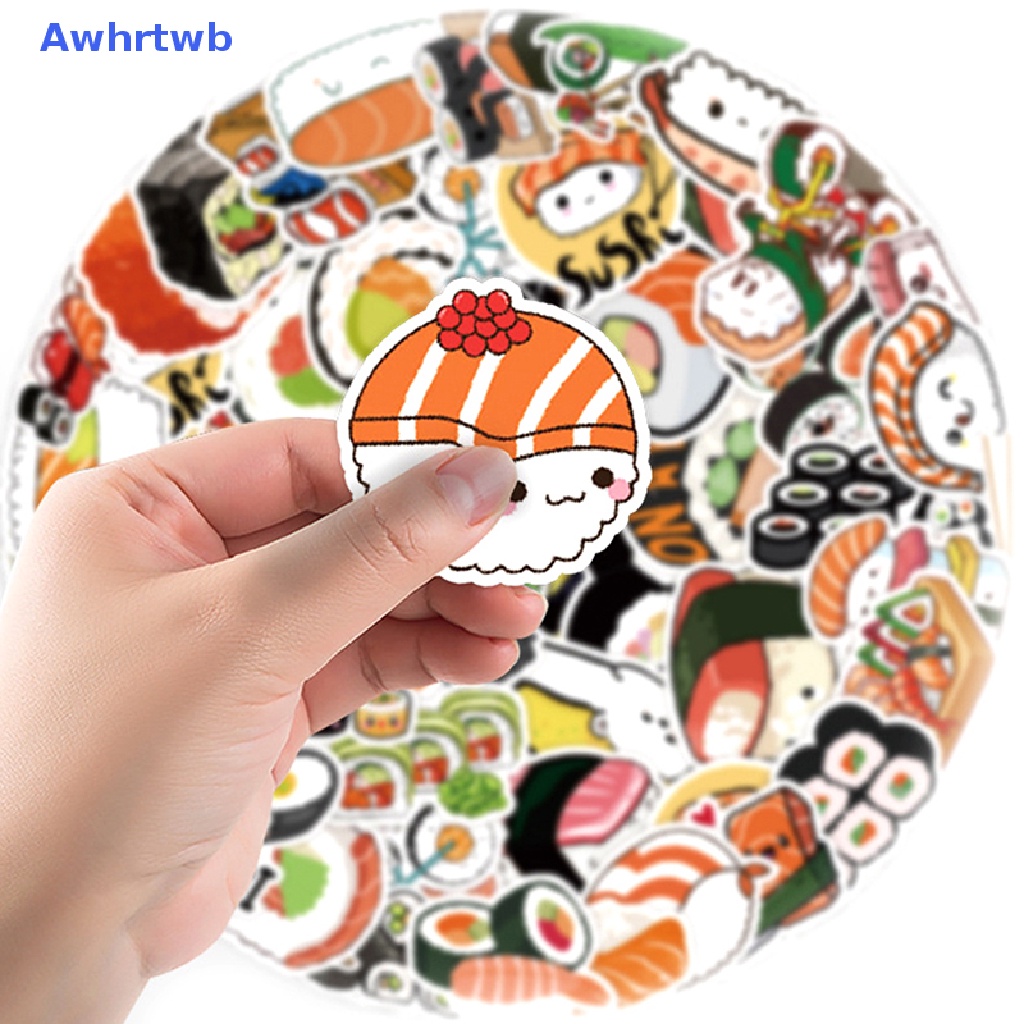 Bộ 50 Miếng Dán Trang Trí Hình Thức Ăn Kiểu Nhật Bản Dễ Thương Mới