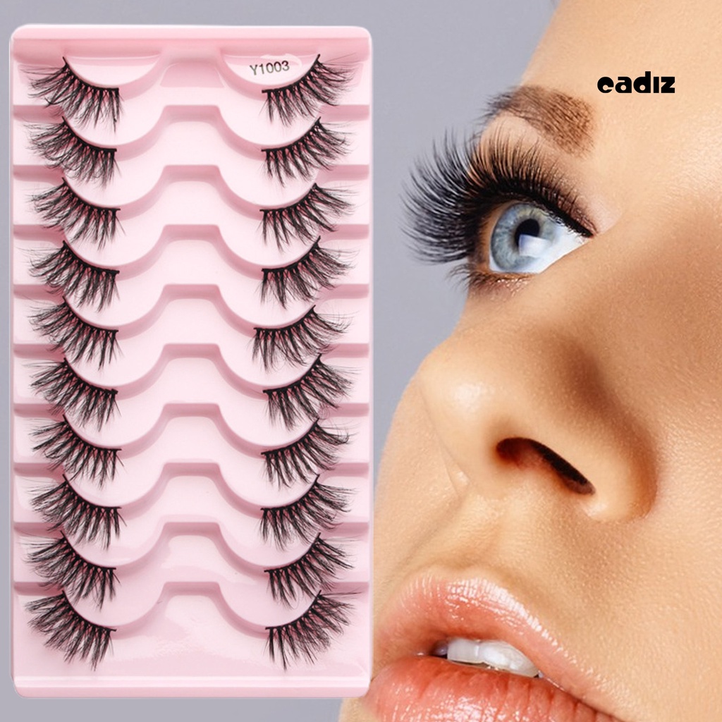 Set 10 Cặp Lông Mi Giả Cong Dày 3D Tự Nhiên Có Thể Tái Sử Dụng