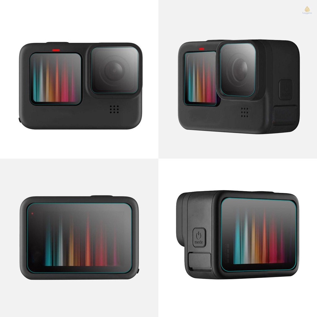 Set 3 Miếng Dán Bảo Vệ Màn Hình Camera Hành Động 1 Kính Cường Lực + 1 Kính Cường Lực Bảo Vệ Màn Hình Trước + 1 Kính Chiếu Hậu Kèm Hộp Đựng Dụng Cụ Vệ Sinh