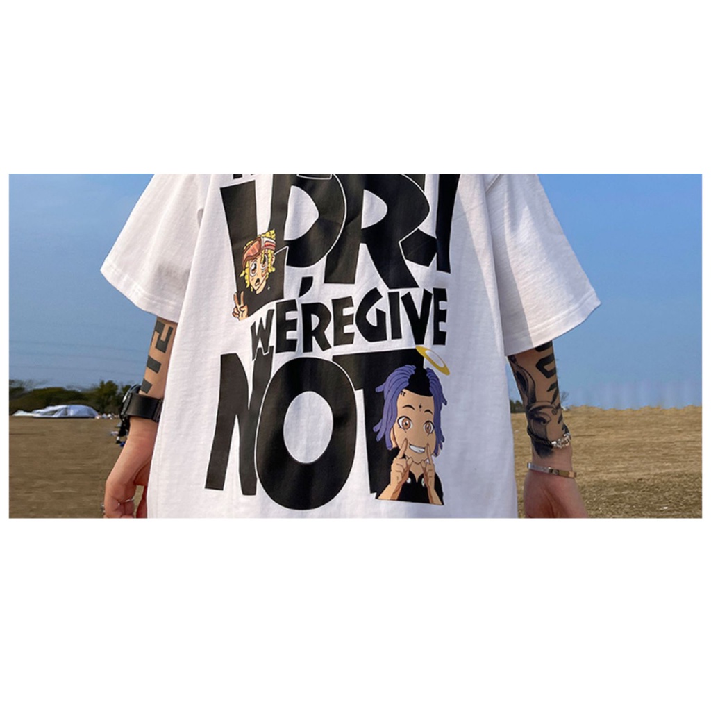 Áo Thun Ngắn Tay Dáng Rộng In Hình Hoạt Hình Giản Dị Dành Cho Nam