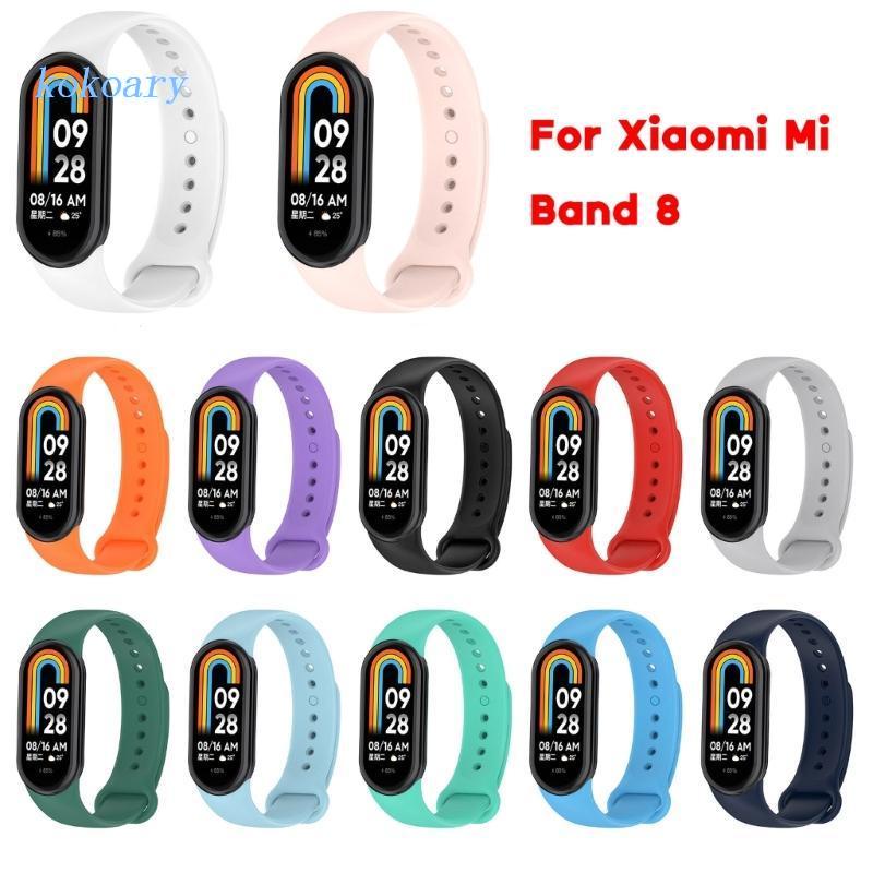 Dây Đeo Thay Thế Chất Liệu Silicon Màu Trơn Chống Thấm Nước Cho Mi Band 8