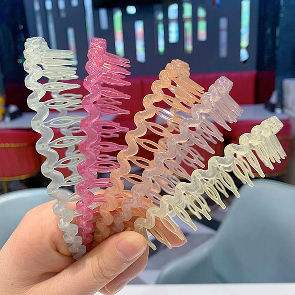 1 Băng Đô Cài Tóc Bằng Nhựa Trong Suốt Chống Trượt Màu Sắc Kẹo Ngọt