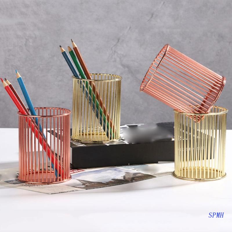 Giá Đỡ Cọ Trang Điểm Son Môi Hình Trụ Bằng Sắt Tiện Lợi