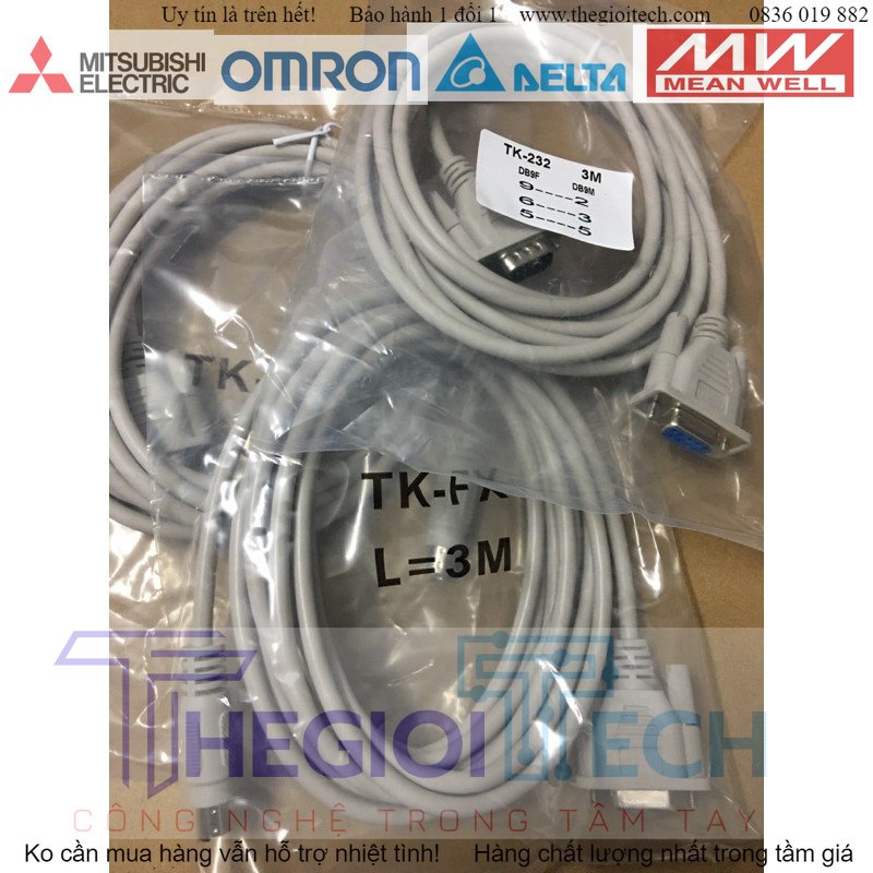 Cáp TK-DVP kết nối HMI Weinview với PLC Siemens S7-200, Mitsubishi FX, Delta