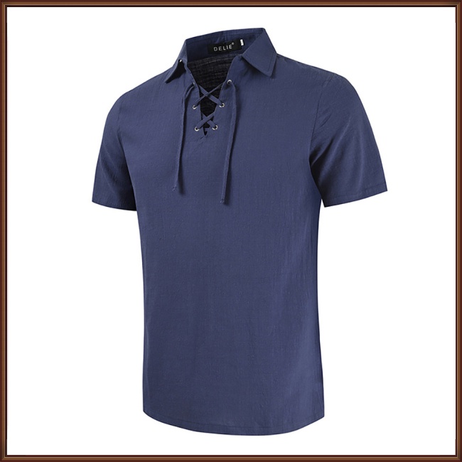 Áo Sơ Mi Cotton Lanh Tay Ngắn Màu Sắc Thời Trang Mùa Hè Cho Nam Giới